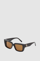 Front product shot of the Oroton Spencer Sunglasses in Chocolate and Handcrafted acetate frame for Women .