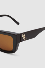 Detail product shot of the Oroton Spencer Sunglasses in Chocolate and Made from Acetate material for Women .