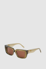 Front product shot of the Oroton Spencer Sunglasses in Khaki Brown Mono and Made from Acetate material for Women .