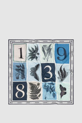 Front product shot of the Oroton Butterfly Square Scarf in Butterfly Print and 65% cotton and 35% silk blend fabric for Women .