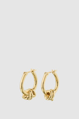 Front product shot of the Oroton Julia Knot Hoop in Gold and Premium brass material for Women .