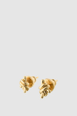 Front product shot of the Oroton Julia Knot Stud in Gold and Premium brass material for Women .
