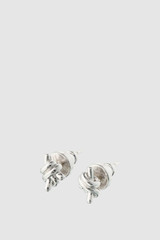 Front product shot of the Oroton Julia Knot Stud in Silver and Premium brass material for Women .