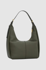 Back product shot of the Oroton Dorit Hobo Bag in Olive and Premium pebble leather for Women .