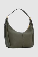Back product shot of the Oroton Dorit Small Hobo Bag in Olive and Premium pebble leather for Women .