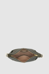 Internal product shot of the Oroton Dorit Small Hobo Bag in Olive and Premium pebble leather for Women .