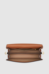 Internal product shot of the Oroton Yvonne Shoulder Bag in Tan and Premium pebble leather for Women .