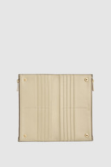 Internal product shot of the Oroton Cecile Large Wallet in Taupe/Black and Textured leather outer for Women .