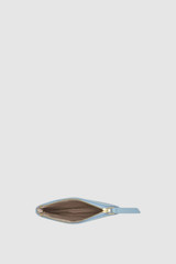 Internal product shot of the Oroton Eve Small Pouch in Sky Blue and Premium pebble leather for Women .