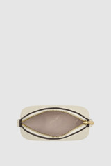 Internal product shot of the Oroton Eve Mini Beauty Case in Warm Cream and Premium pebble leather for Women .