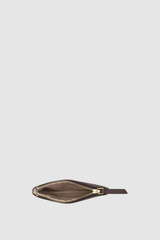 Internal product shot of the Oroton Eve Small Pouch in Coffee Bean and Premium pebble leather for Women .