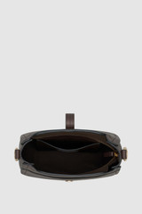 Internal product shot of the Oroton Dylan Small Bucket in Coffee Bean and Premium pebble leather for Women .