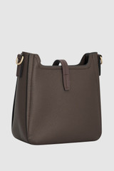 Back product shot of the Oroton Dylan Small Bucket in Coffee Bean and Premium pebble leather for Women .