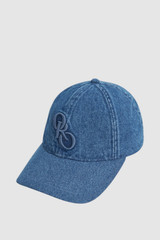 Front product shot of the Oroton Denim Cap in Denim and 100% cotton for Women .
