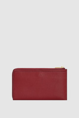 Back product shot of the Oroton Eve Travel Wallet in Berry and Premium pebble leather for Women .