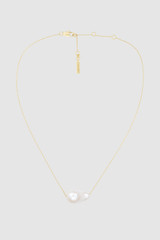 Front product shot of the Oroton Marleigh Pearl Pendant in Worn Gold/White and Brass material for Women .