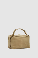 Back product shot of the Oroton Mica Suede Bowler in Caper and Premium suede leather for Women .