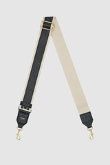 Front product shot of the Oroton Avery Bag Strap in Black and Premium smooth leather for Women .