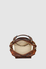 Internal product shot of the Oroton Mica Mini Bowler in Copper Snake and Premium textured leather for Women .