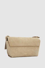Back product shot of the Oroton Etta Suede Medium Clutch in Caper and Premium suede leather for Women .