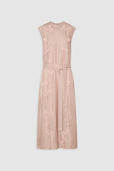 Front product shot of the Oroton Ribbon Trim Sheath Dress in Rose Tint and 100% silk twill fabric for Women .