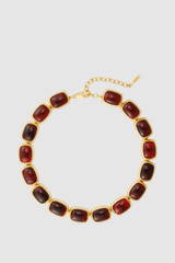 Front product shot of the Oroton Lilyanna Necklace in Tort/Worn Gold and Brass material for Women .