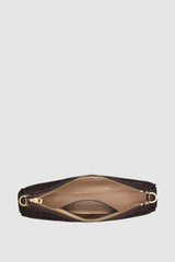 Internal product shot of the Oroton Eve Texture Mini Baguette in Coffee Bean Texture and Premium embossed leather for Women .