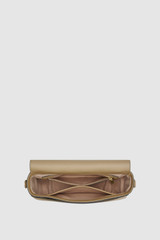 Internal product shot of the Oroton Yvonne Medium Day Bag in Mushroom and Premium pebble leather for Women .