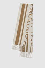 Front product shot of the Oroton Heather Light Weight Wool Scarf in Warm Cream and 50% acrylic and 50% wool blend fabric for Women .