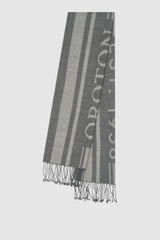 Front product shot of the Oroton Heather Light Weight Wool Scarf in Grey Marle/Light Grey Marle and 50% acrylic and 50% wool blend fabric for Women .