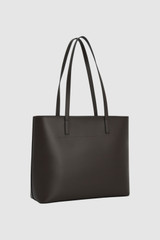 Back product shot of the Oroton Polly Smooth Medium Zip Tote in Espresso and Premium smooth leather for Women .