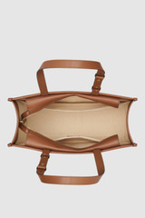 Internal product shot of the Oroton Sasha Signature Medium Tote in Cinnamon/Natural and Premium smooth leather for Women .