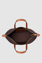 Internal product shot of the Oroton Lilly Nylon Light Weight Tote Bag in Burnt Umber/Cognac and Nylon fabric material for Women .