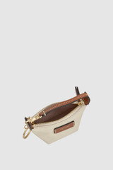 Internal product shot of the Oroton Lilly Nylon Pouch Charm Keyring in Ecru and Nylon fabric material for Women .