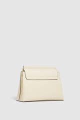 Back product shot of the Oroton Elm Small Satchel Bag in Warm Cream and Premium smooth pebble leather for Women .