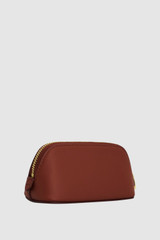 Back product shot of the Oroton Eve Soft Mini Beauty Case in Barn Red and Premium lamb leather for Women .