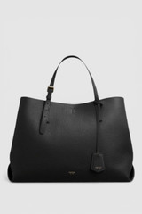 Front product shot of the Oroton Margot Large Day Bag in Black and Premium pebble leather for Women .
