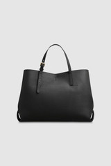 Back product shot of the Oroton Margot Large Day Bag in Black and Premium pebble leather for Women .