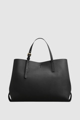 Back product shot of the Oroton Margot Large Day Bag in Black and Premium pebble leather for Women .