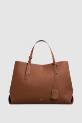 Front product shot of the Oroton Margot Large Day Bag in Whiskey and Pebble leather for Women .