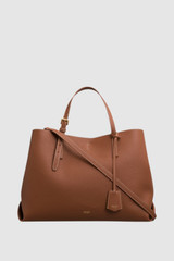 Front product shot of the Oroton Margot Large Day Bag in Whiskey and Pebble leather for Women .