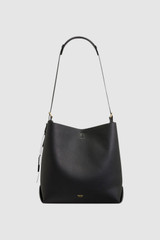 Front product shot of the Oroton Margot Hobo in Black and Premium pebble leather for Women .