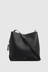 Front product shot of the Oroton Margot Hobo in Black and Premium pebble leather for Women .