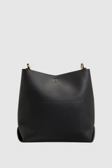 Back product shot of the Oroton Margot Hobo in Black and Premium pebble leather for Women .