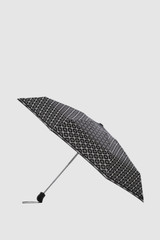 Front product shot of the Oroton Parker Small Umbrella in Black/Cream and Printed pongee fabric for Women .