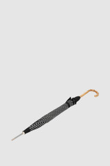 Front product shot of the Oroton Bamboo Large Umbrella in Black/Cream and Pongee Fabric (Water Resistant) for Women .