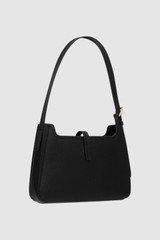 Back product shot of the Oroton Dylan Baguette in Black and Pebble Leather for Women .