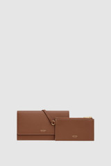 Front product shot of the Oroton Margot Wallet & Pouch in Whiskey and Pebble leather for Women .