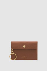 Front product shot of the Oroton Margot Keyring Pouch in Whiskey and Pebble leather for Women .