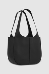 Back product shot of the Oroton Emilia Tote in Black and Premium pebble leather for Women .